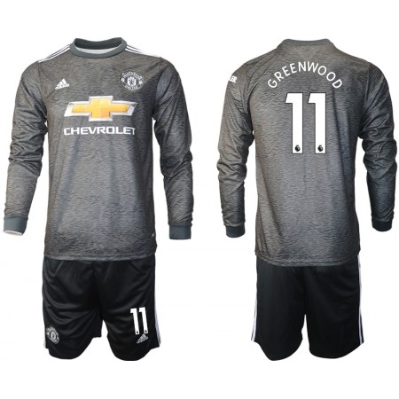 Billiga Fotbollströjor Manchester United Mason Greenwood 11 Barn Borta tröja 2020/21 Långärmad